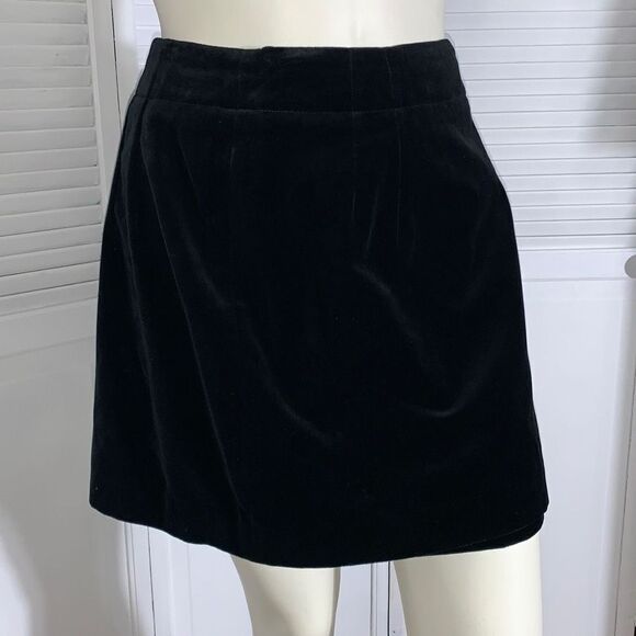 Ruff Hewn Black Velvet Mini A Line Wrap Skirt Size 12 - Picture 11 of 13